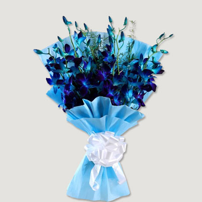 "Blue Orchid Flower Bouquet - Click here to View more details about this Product